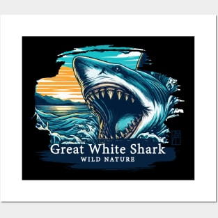 Great White Shark - WILD NATURE - GREAT WHITE SHARK -10 Posters and Art